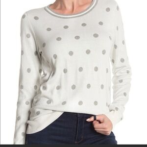 J Crew Polka dot crew neck pullover XSMALL